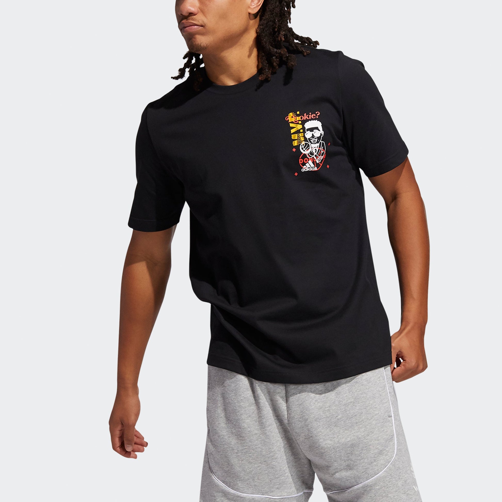 adidas Don Avt. Rook Basketball Sports Printing Round Neck Short Sleeve Black GP3437