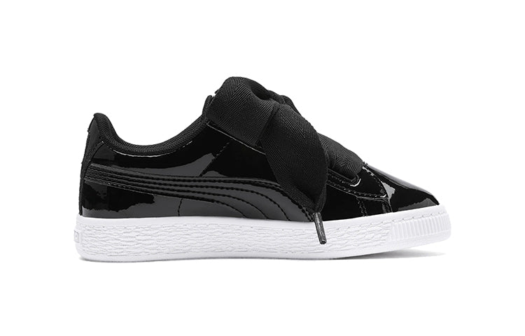 PUMA Basket Heart Patent Little 'Black White' 363352-01