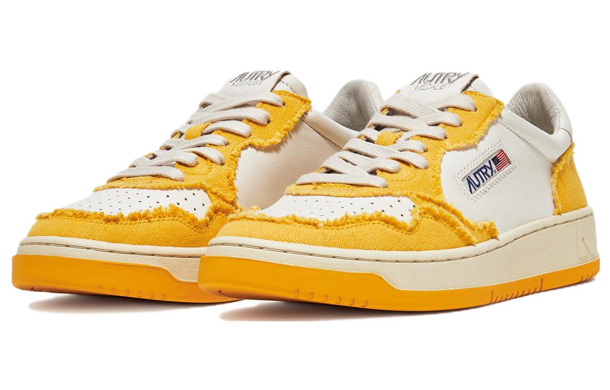 AUTRY Medalist Canvas-Panelled 'White Yellow' AULM-CB06