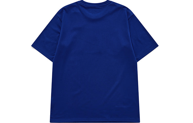Men's FILA FUSION Contrasting Colors Logo Printing Basketball Sports Loose Short Sleeve Blue T11M135106F-BU