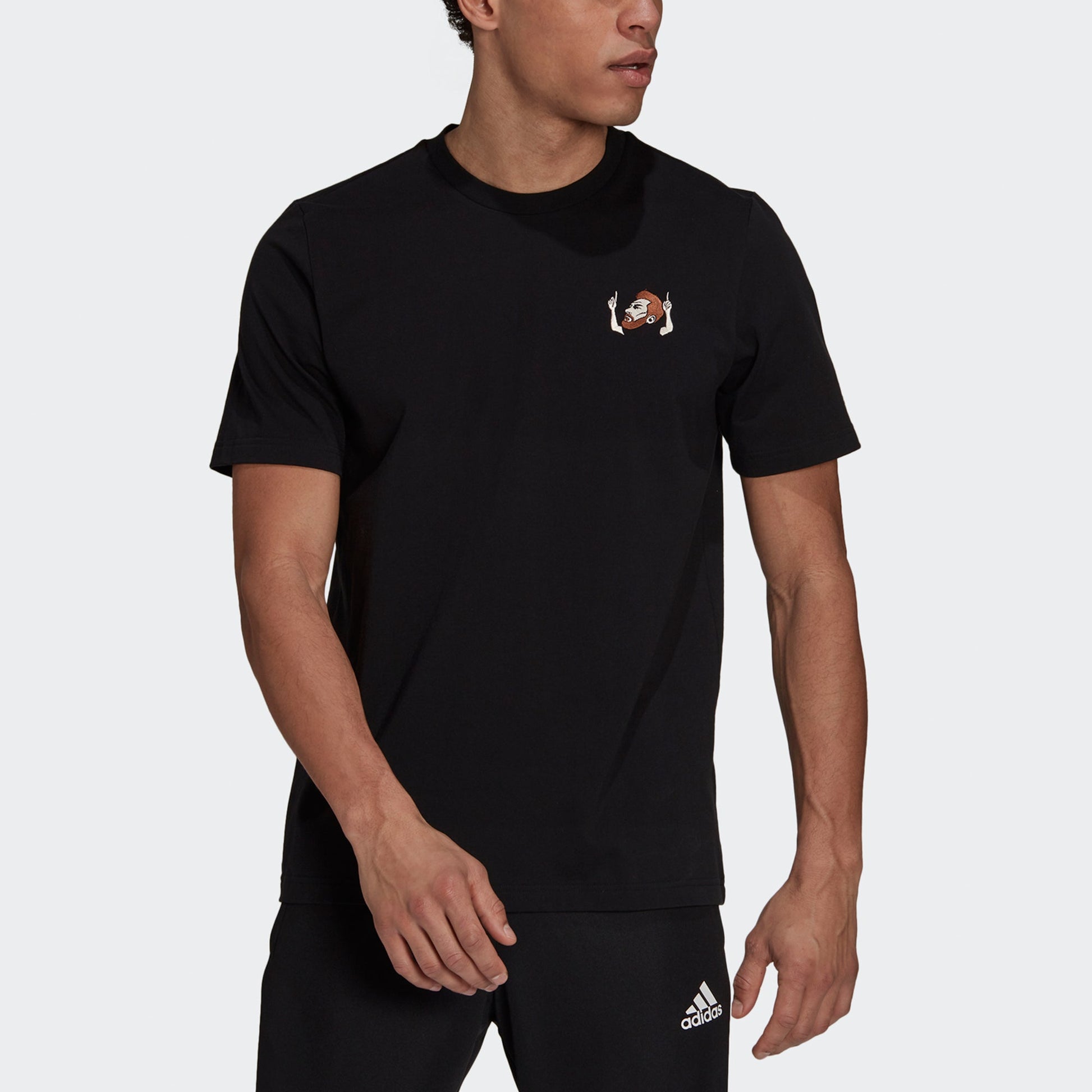 adidas Messi Icon Emb Soccer/Football Sports Short Sleeve Black HA5455