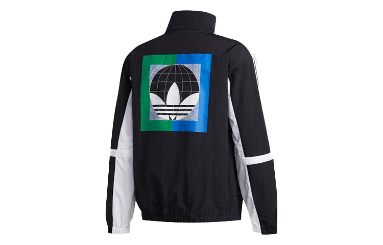 adidas originals GLOBE TT Stand-up Collar Sports Coat Male Black GD2089
