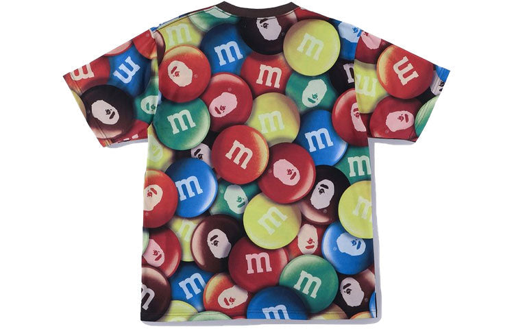 A Bathing Ape x M&Ms Crossover Full Print Alphabet Tee 'Multicolor' 1H23-109-923