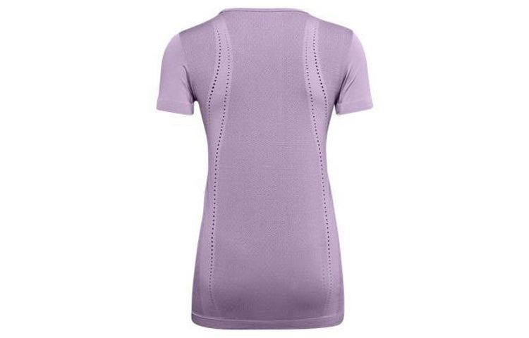 (WMNS) Under Armour Seamless Tee Gray/Purple 1351604-585