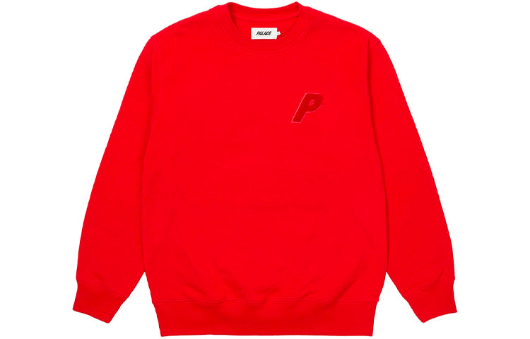 PALACE Unisex Letter Logo Round-Neck Sweatshirt Red P20CS010