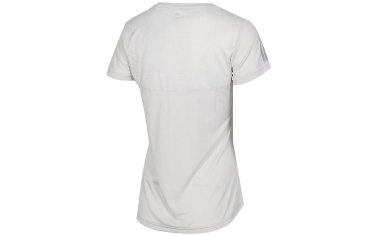 (WMNS) adidas Own The Run Tee Reflective Printing Sports Short Sleeve Gray White DX1973