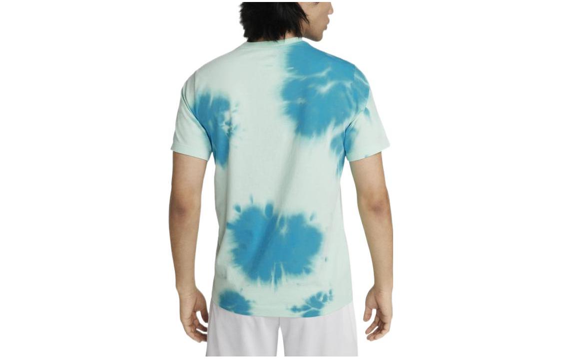 Men's Nike Colorblock Tie Dye Cartoon Earth Character Printing Round Neck Short Sleeve Mint Green T-Shirt DR8917-379