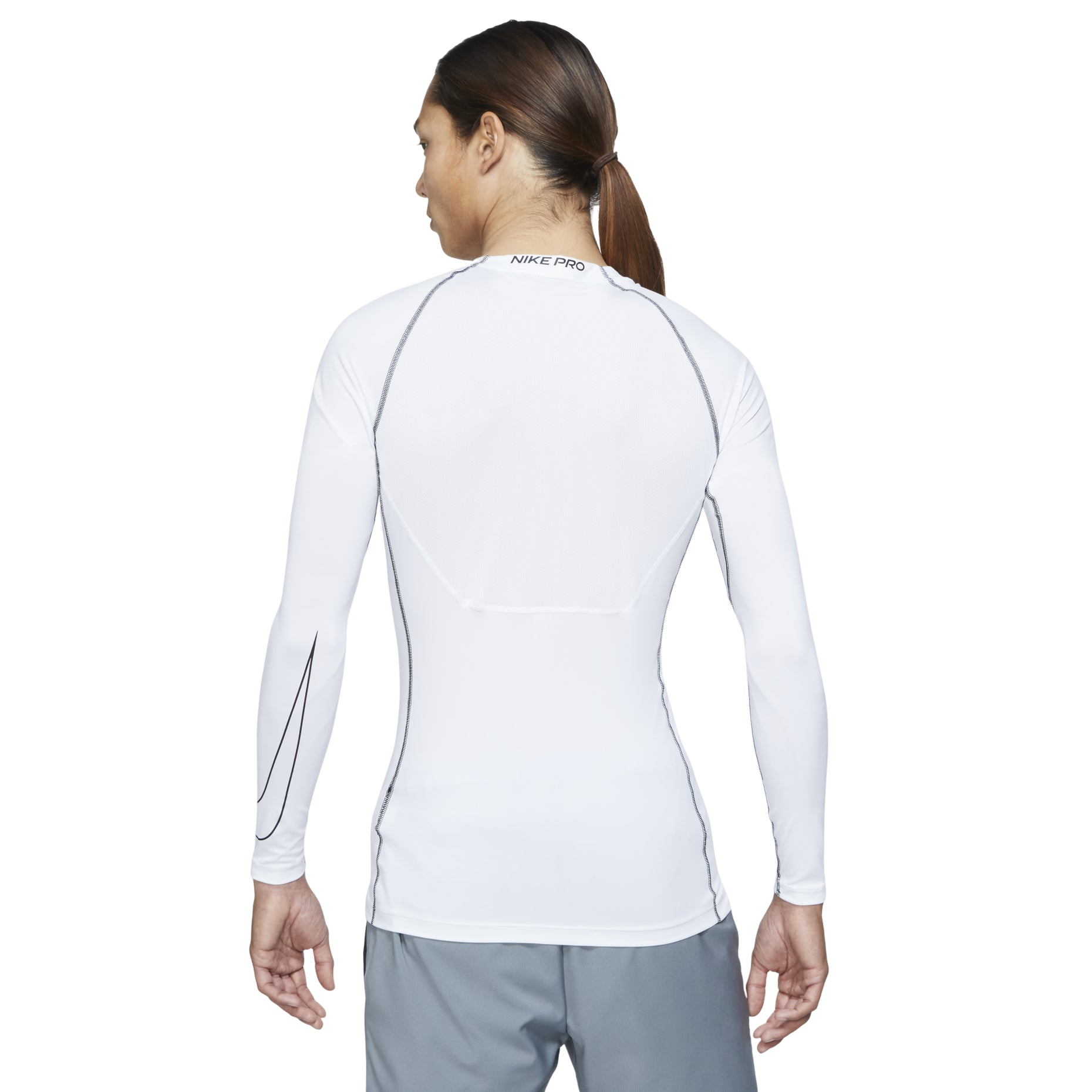 Nike Pro Dri-fit Athleisure Casual Sports Round Neck Long Sleeves White DD1991-100