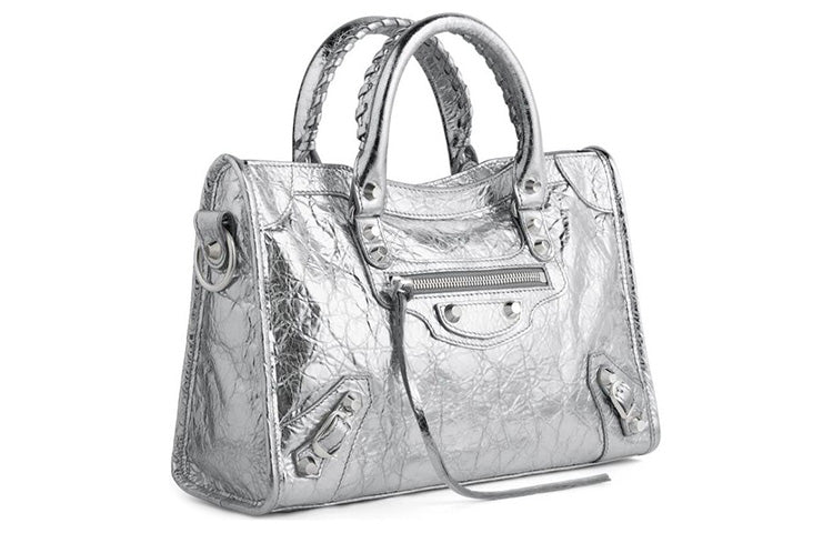 (WMNS) Balenciaga Le City Small Bag Metallized 'Silver' 7977892AA9R8122