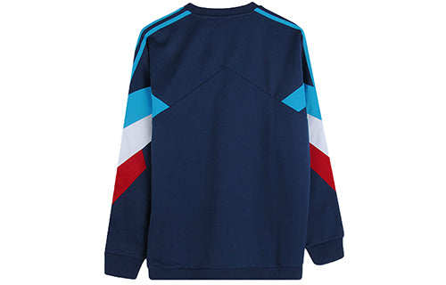 adidas originals Athleisure Casual Sports Colorblock Round Neck Blue DJ3454