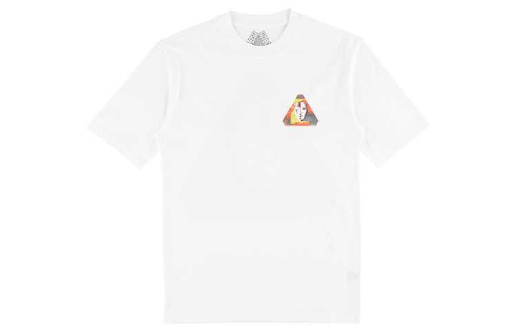 Men's PALACE Tri-Bury Human Face Mask Short Sleeve White P16TS086