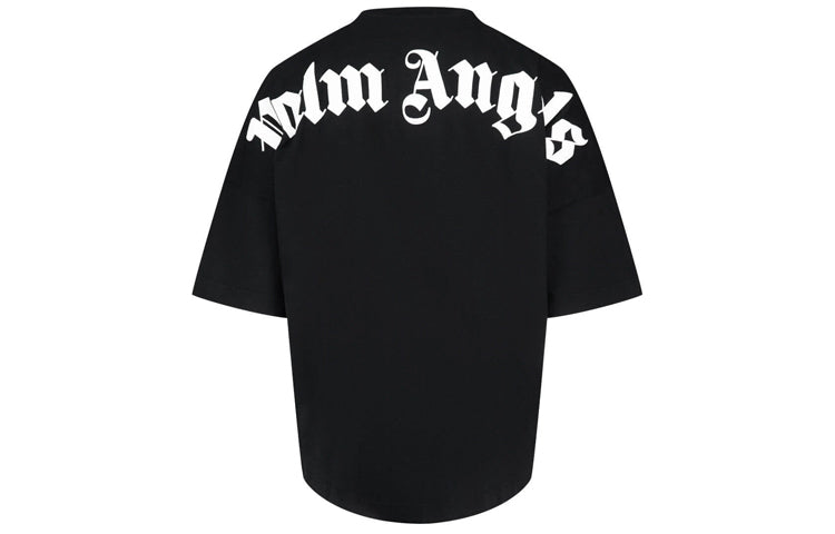 Men's PALM ANGELS Large Classic Back Logo Short Sleeve Black PMAA002E20JER0011001