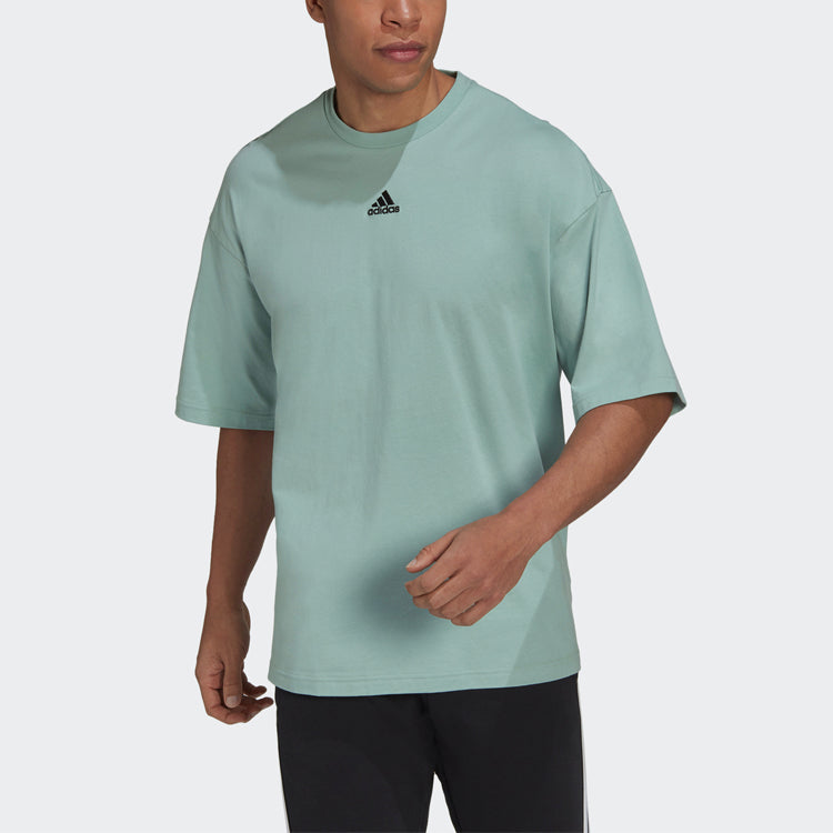 adidas Tee M Sports Casual Round Neck Short Sleeve Green H54036