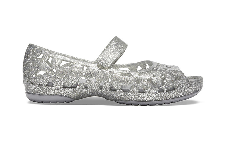 (PS) Crocs Isabella Flower Flat 'Silver' 205461-040