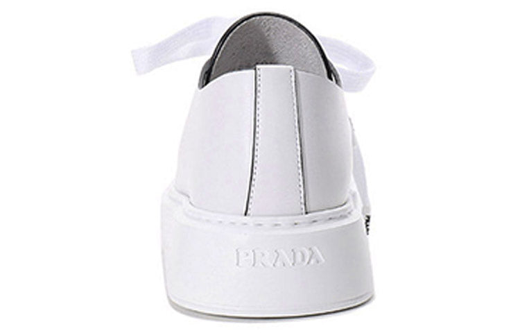 (WMNS) PRADA Low Sneakers 'White Leather with Black Lines' 1E440L3A6FF0009