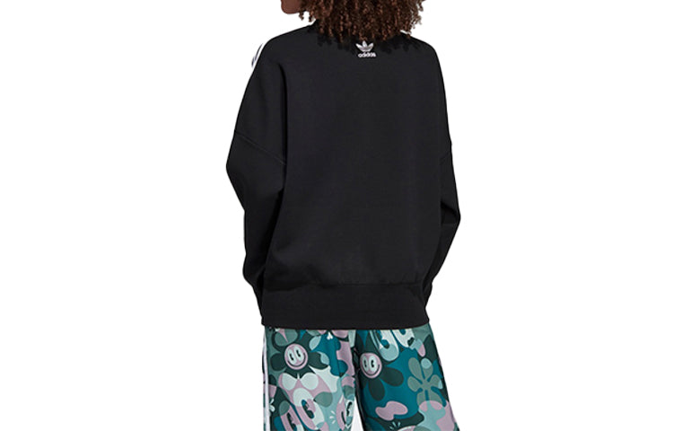 (WMNS) adidas originals Printing Sports Sweatshirt Black DV2667