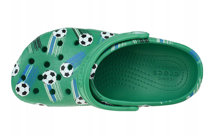 (GS) Crocs Classic Sports Ball Clogs 'Green White' 206417-3TJ