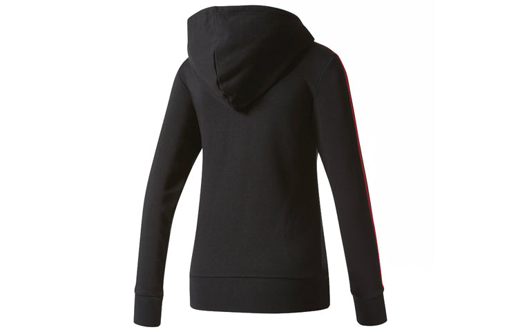 (WMNS) adidas hooded track Jacket Black Red S99193