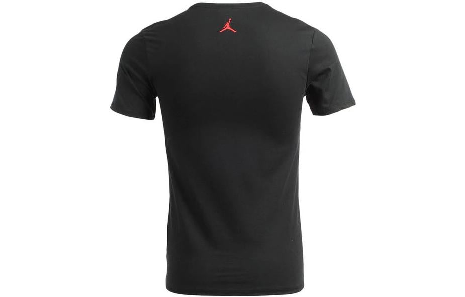 Men's Air Jordan Cartoon Bugs Bunny Character Anime Alphabet Printing Round Neck Short Sleeve Black T-Shirt 683962-010