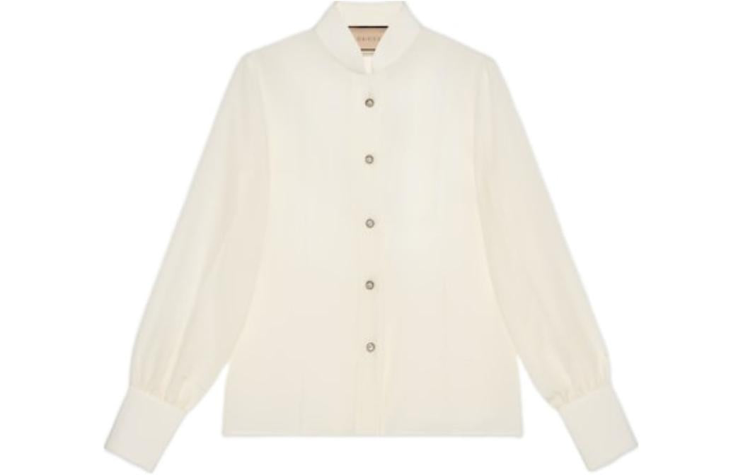 (WMNS) Gucci Silk Crepe De Chine Shirt 'Ivory' 771808-ZAAOG-9136