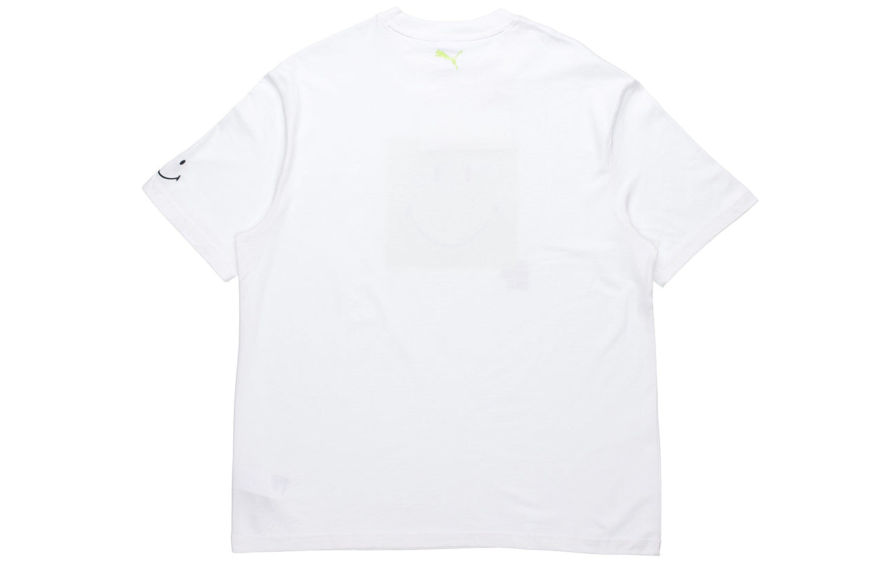 PUMA x SMILEY Crossover Smiling Face Printing Round Neck Short Sleeve White 532907-02