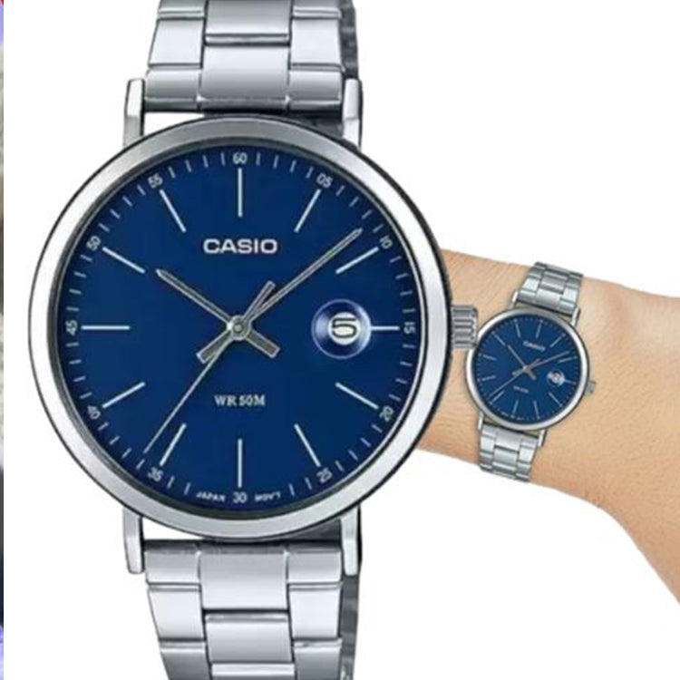 CASIO Male DRESS Japan / South Korea Fashion Sports Blue Analog MTP-E175D-2EVDF