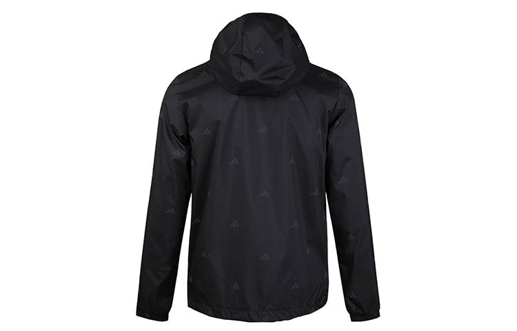 adidas Running Gym Sports Hooded Jacket Black FM9403