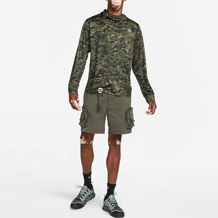 Men's Nike Logo Printing Loose Camouflage Green DH7217-355