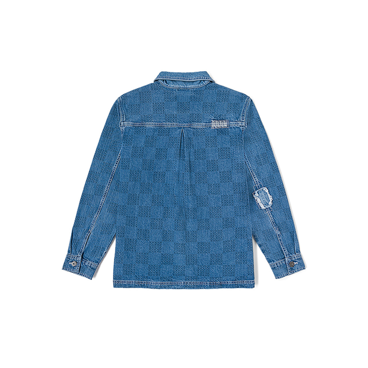 (WMNS) Vans Mended Check Denim Printed Jacket 'Blue' VN0007577W6