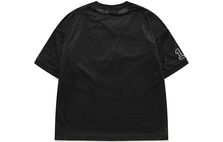 FILA FUSION Large Logo Mesh Breathable Short Sleeve Black T11W122112A-BK