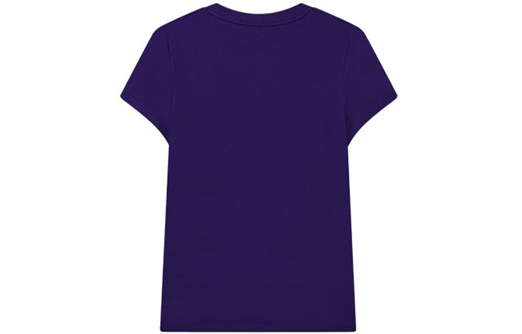 (WMNS) FILA Athletics Logo Printing Sports Round Neck Short Sleeve Purple A11W133103F-VT