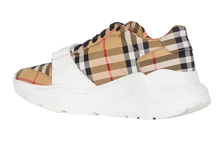 (WMNS) Burberry Vintage Check Cotton Sneakers 'Beige White' 80202811