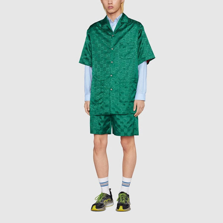 Gucci GG Canvas Nylon Bowling Shirt 'Green' 673622-ZAEBN-3239
