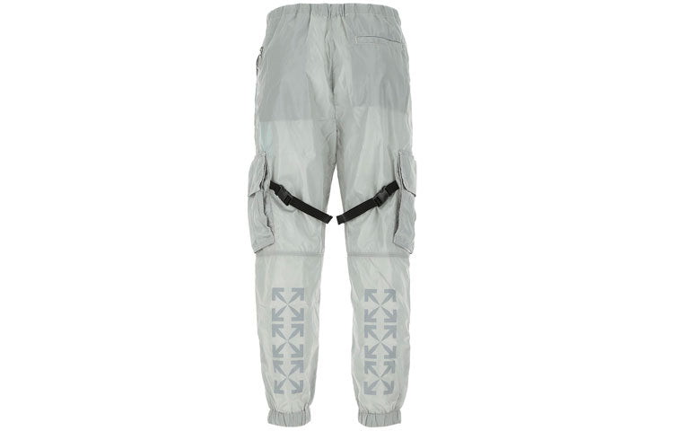 Off-White SS21 Multiple Pockets Casual Cargo Pants Gray OMCF004R21FAB0020606