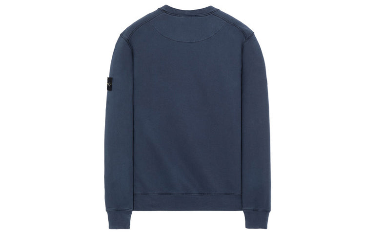 Men's STONE ISLAND Sleeve Cotton Round Neck Navy Blue 731563020-V0028