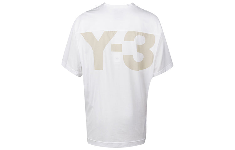 Men's Y-3 SS21 Classic Offset Logo Printing Short Sleeve White GV4186