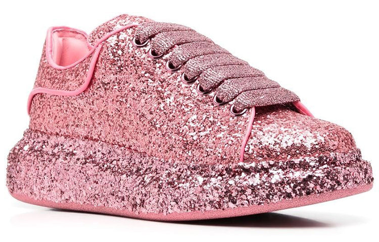 (WMNS) Alexander McQueen Larry Oversize Glittered Sneakers 'Rose Pink' 708072W4PZ25496
