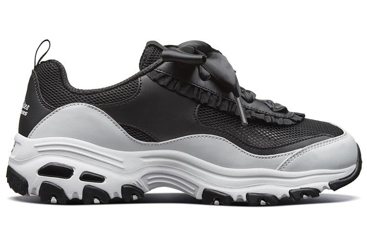 (WMNS) Skechers D'Lites 1.0 Low-Top Running Shoes Black/White 66666193-BKW