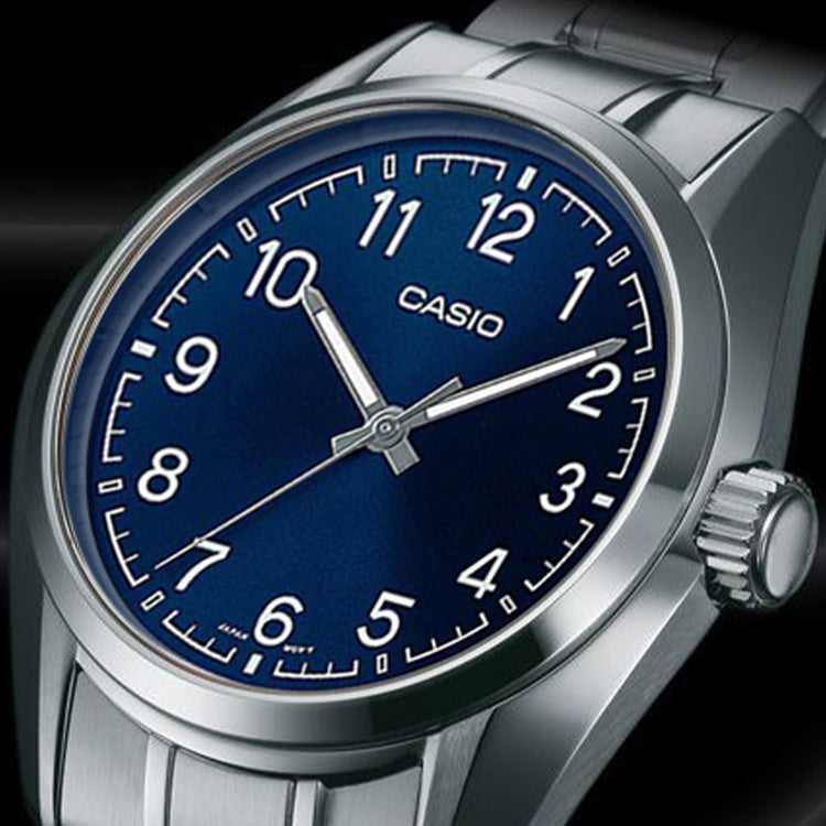 Casio Dress Minimalistic Retro Business Analog Watch 'Blue Metallic Silver' MTP-V005D-2B4