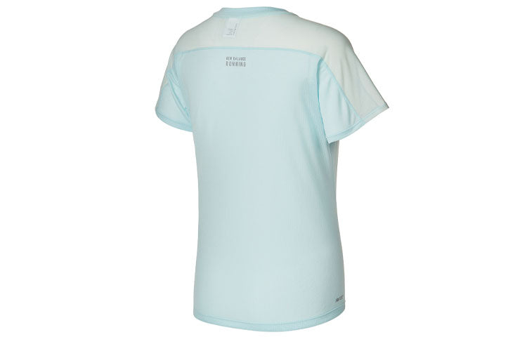 (WMNS) New Balance Sports Round Neck Pullover Short Sleeve Blue WT01234-PBC
