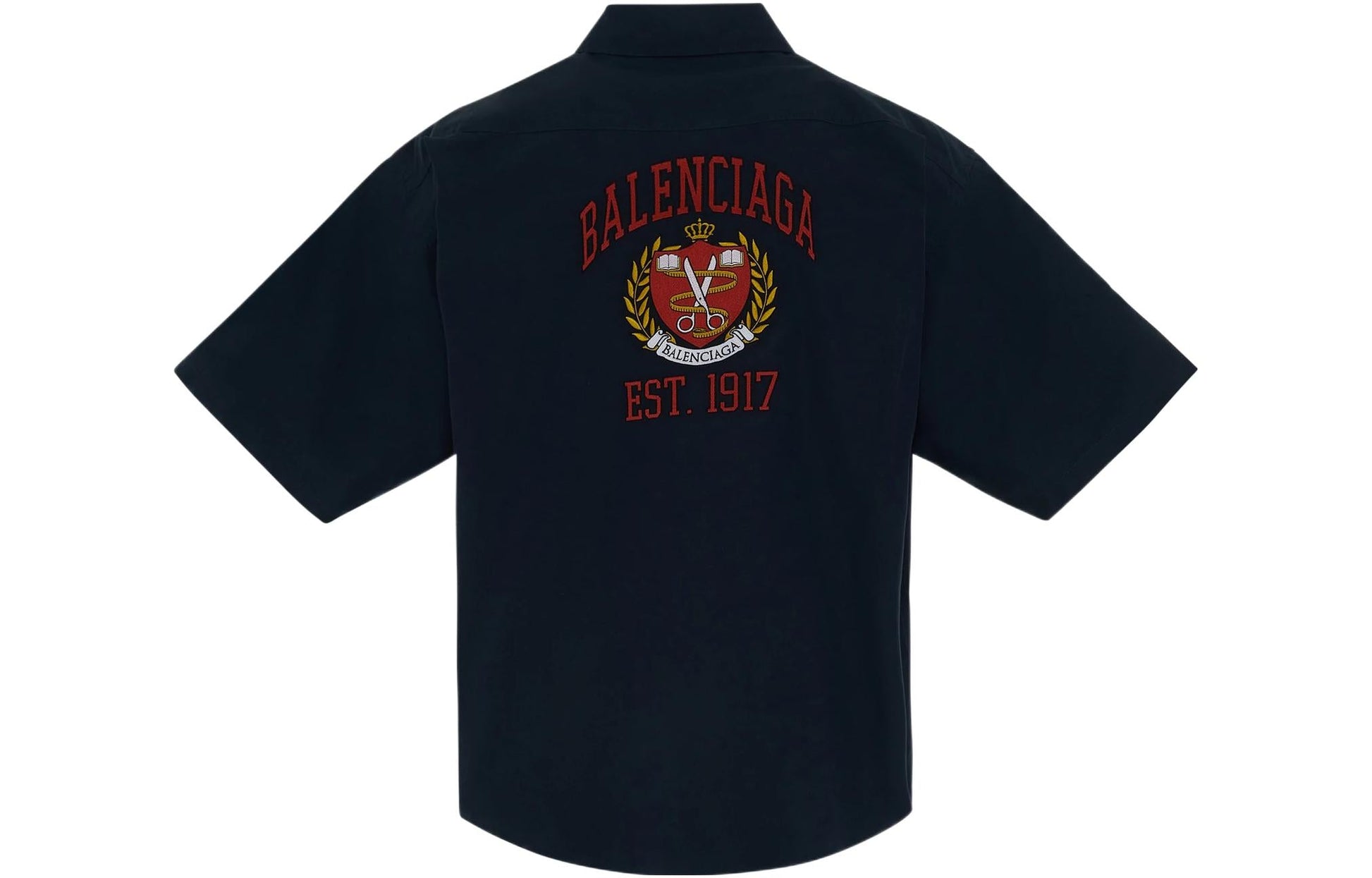 Balenciaga Est. 1917 College Logo Print Shirt 'Dark Blue' 675643TYB184100