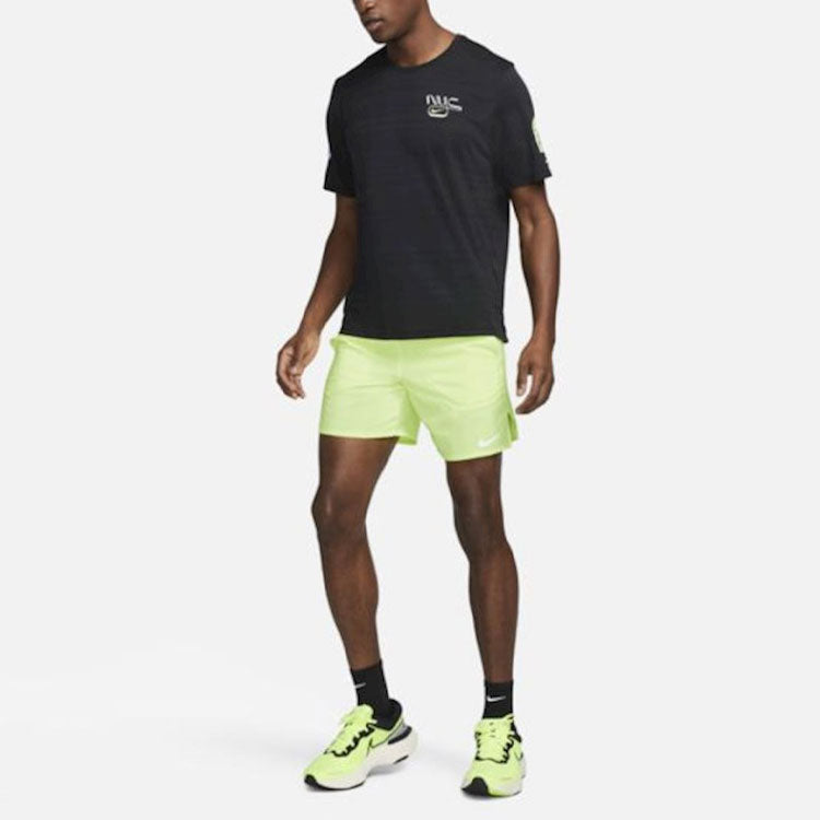 Men's Nike Quick Dry Alphabet Round Neck Short Sleeve Black T-Shirt DN7509-010