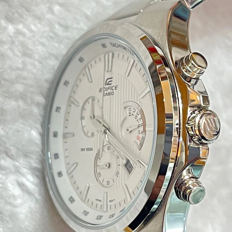CASIO EDIFICE Stainless Steel Strap Mens White Analog EFR-500D-7A