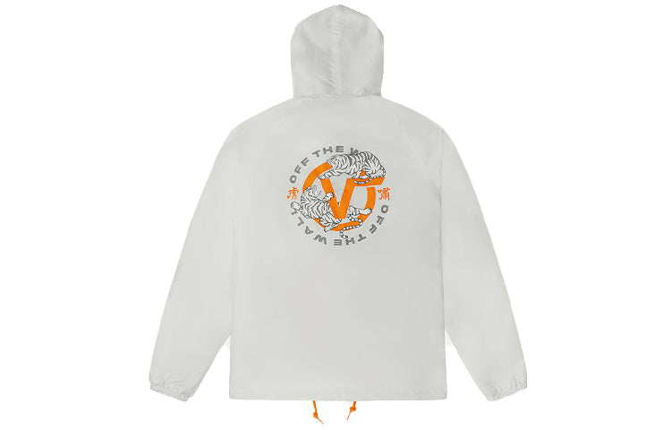 Vans Solid Color Zipper Hooded Jacket Couple Style White VN0002BNWHT