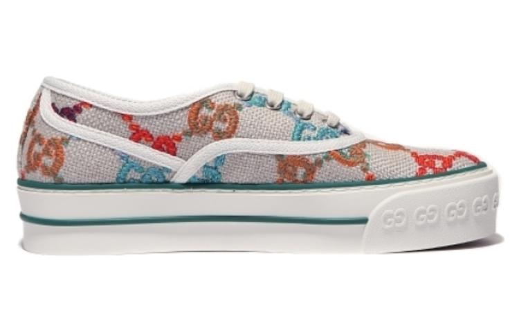 (WMNS) Gucci Tennis 1977 GG Embroidered Logo 'Grey Multicolor' 659950-UFT60-8469