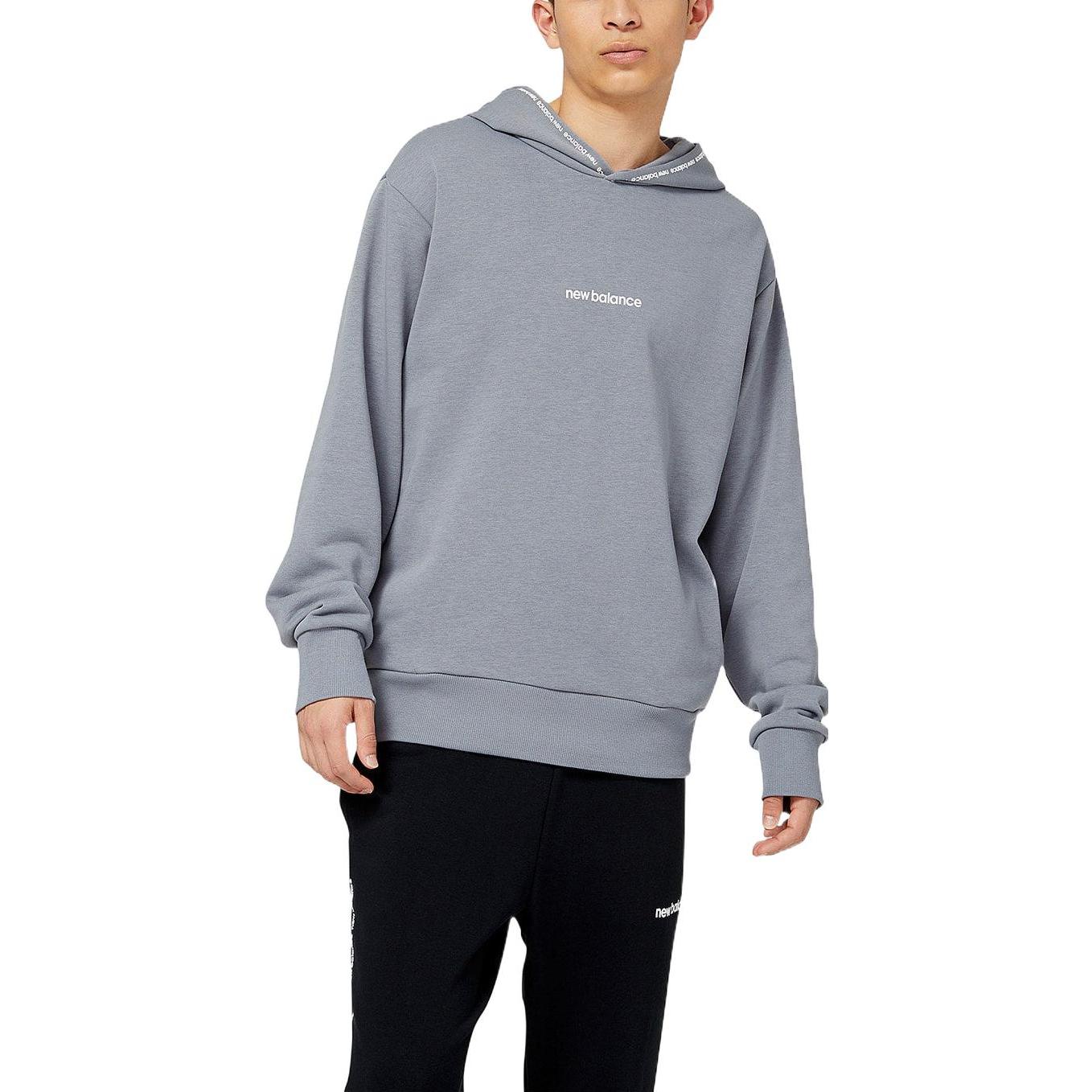 New Balance Essentials Magnify Linear Graphic Hoodie Asia Sizing 'Gunmetal' MT23516-GNM