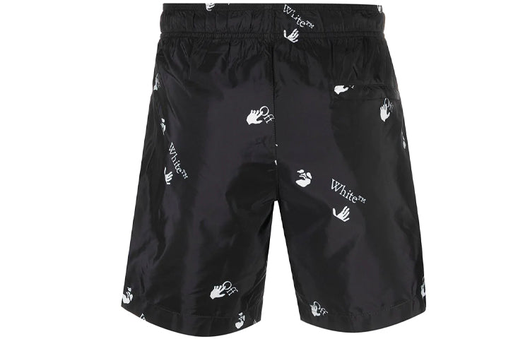 Off-White SS21 Logo Printing Shorts Black OMFA003R21FAB0021001