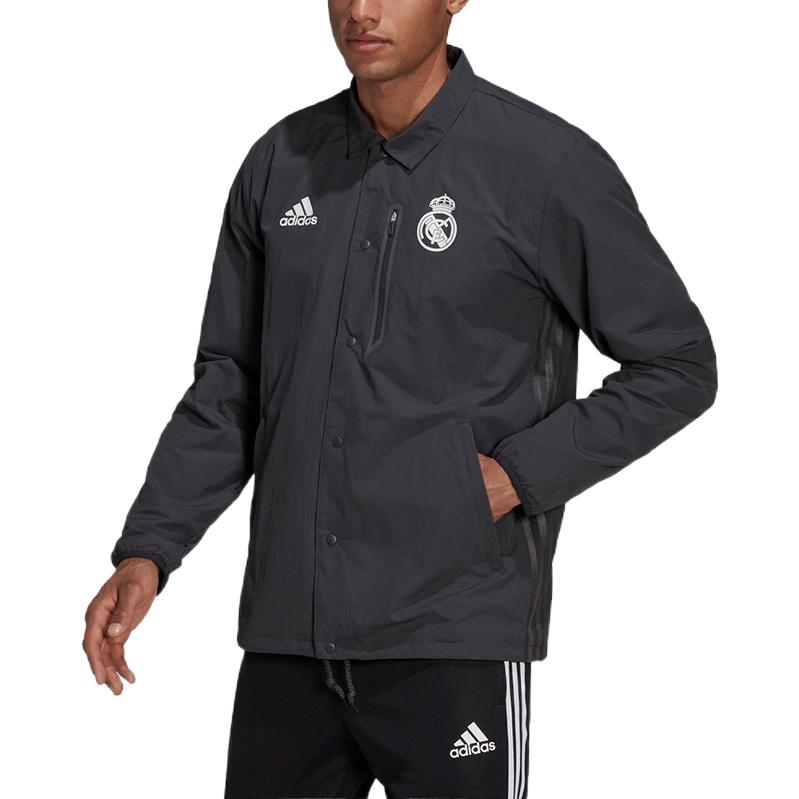 adidas Real Madrid Travel Coach Jacket 'Black' GR4273