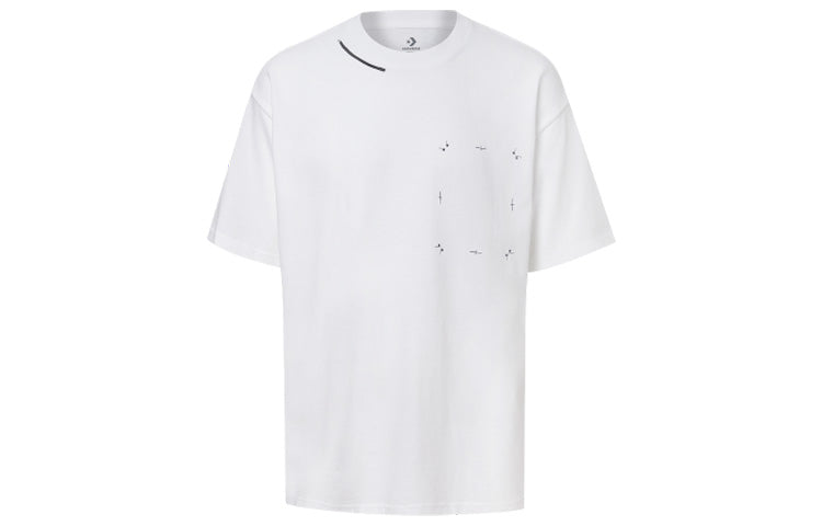 Men's Converse Printing Loose Round Neck Short Sleeve White 10021418-102