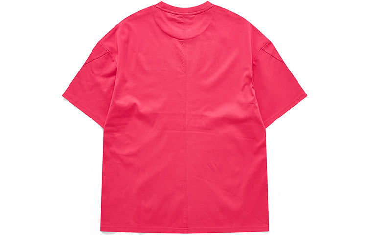 FILA FUSION Logo Printing Loose Sports Short Sleeve Couple Style Red T11U126101A-PC